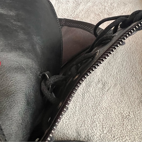 Demonia Emily 375 Stretch Vegan Leather Platform Lace-Up Thigh High 24-Eye Boots - Picture 11 of 16